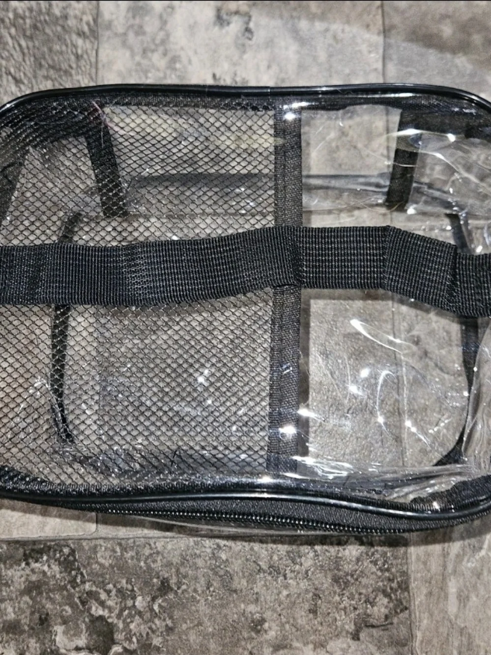 PVC Clear Cosmetic Bag/Travel Bag with Black Trim BNIB